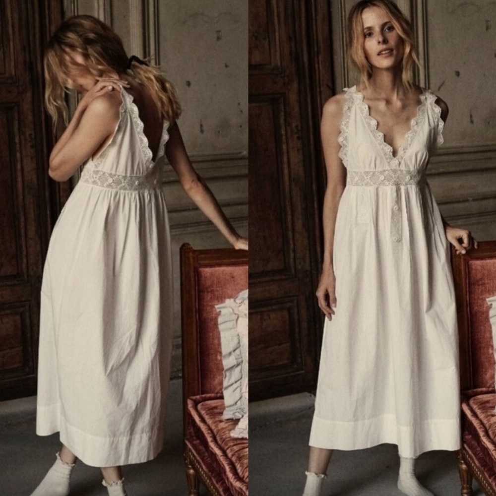 Doen Slate Nightgown in Salt, Size XL